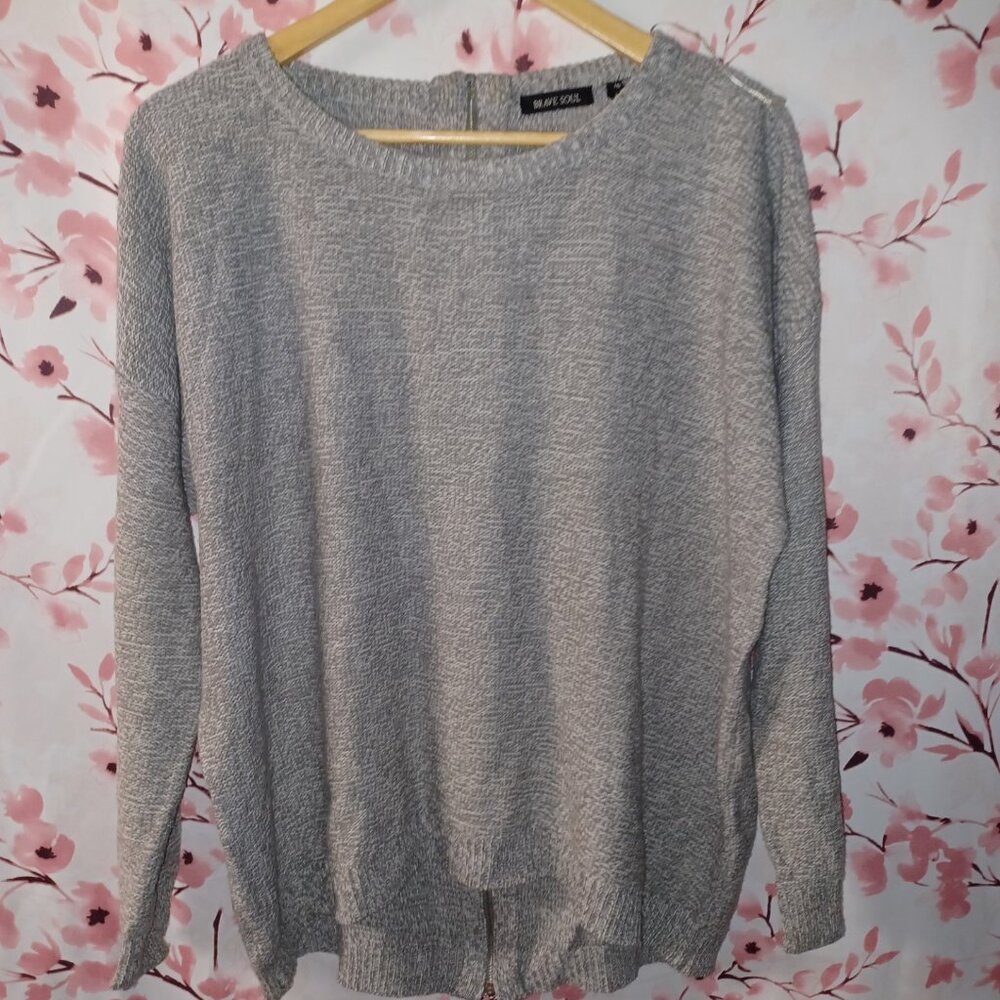 brave soul gray knit full zipper in back size 18